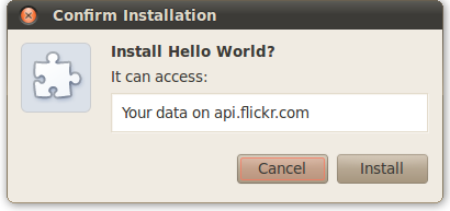 权限提醒：'It can: Access your data on api.flickr.com'