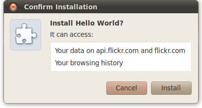 权限提醒：'It can: Access your data on api.flickr.com and flickr.com; Read and modify your browsing history'