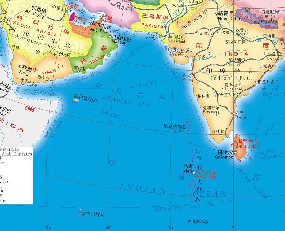 阿拉伯海地图