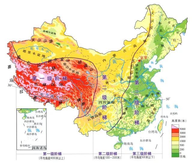 中国地形的三大阶梯