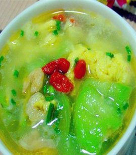 虾仁丝瓜蛋汤