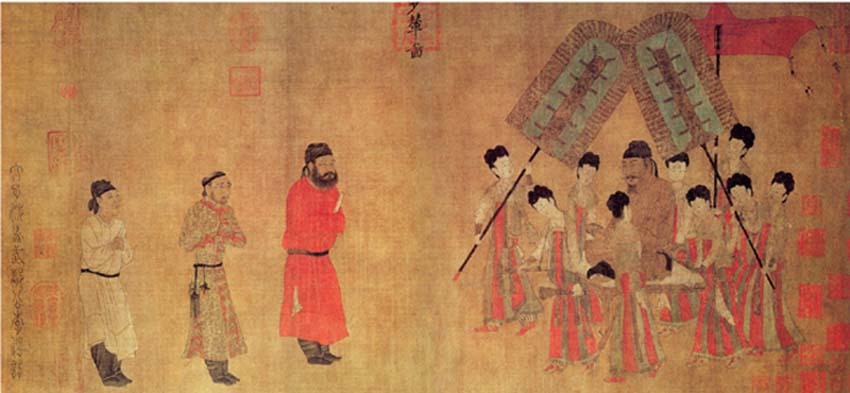 唐阎立本步辇图图册_360百科