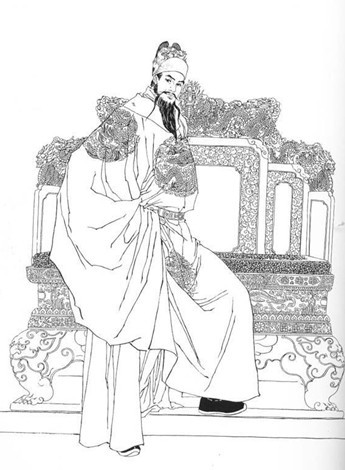 皇帝坐在龙椅上简笔画图片