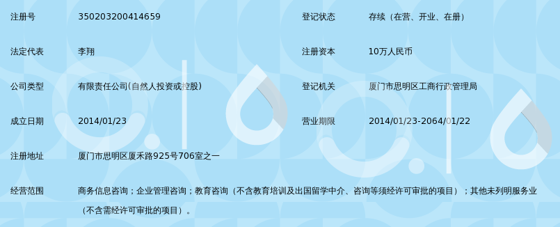 厦门银孚教育咨询有限公司