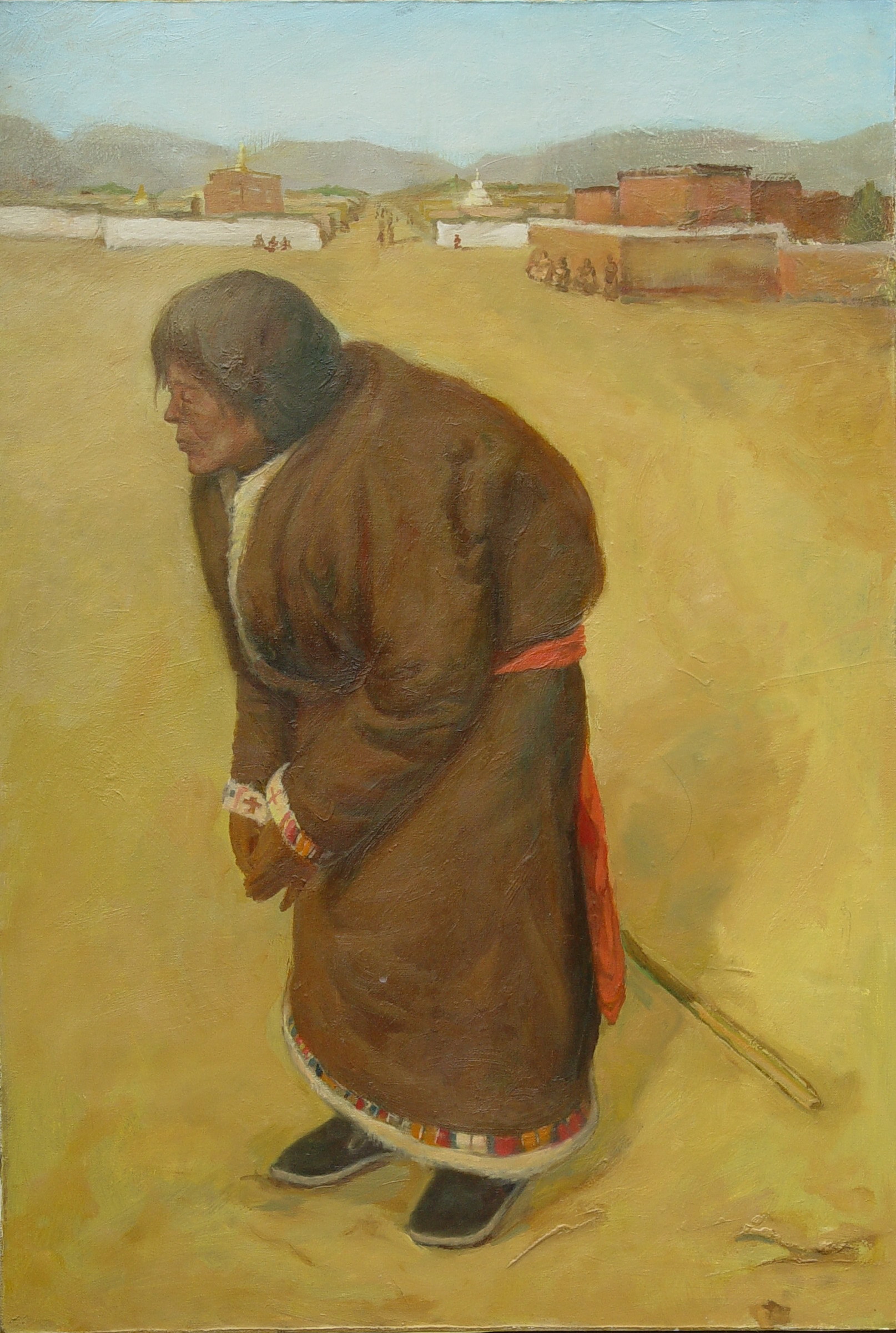 (图)《祈祷》 油画 60cm×80cm 2001年 柯明(柯铭)