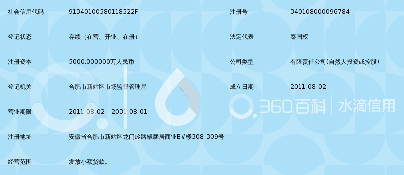 合肥新站区万国小额贷款有限公司