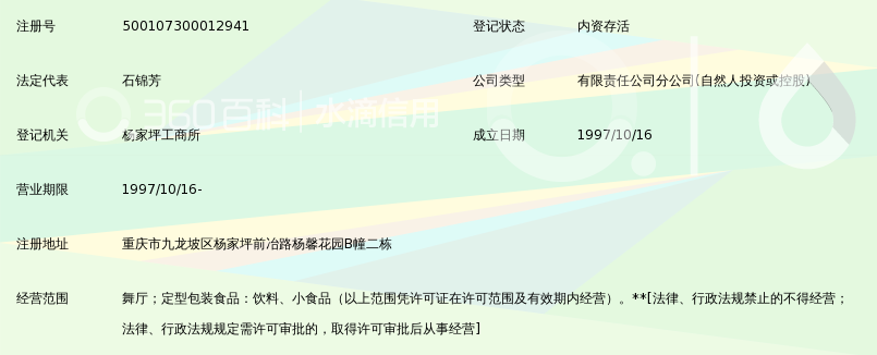 重庆市康隆食品有限公司龙腾舞厅