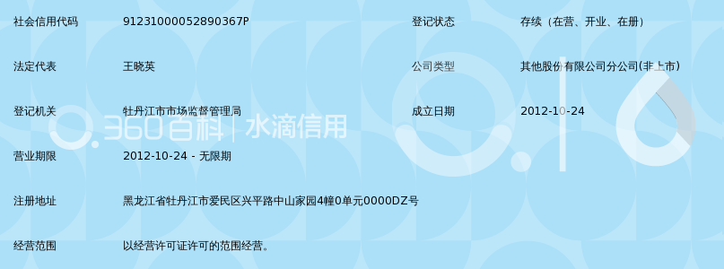 龙江银行股份有限公司牡丹江中山支行