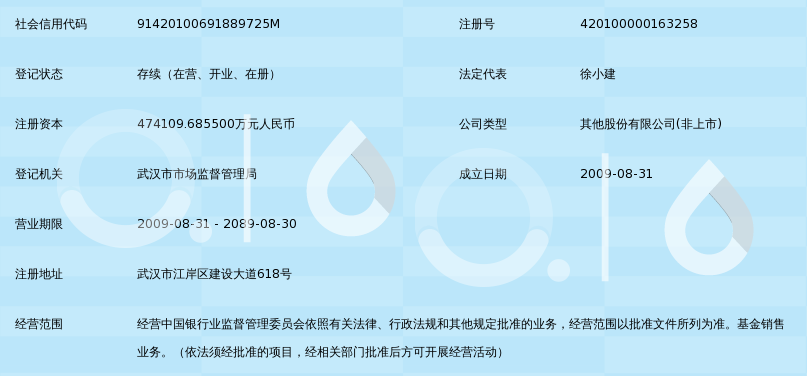 武汉农村商业银行股份有限公司