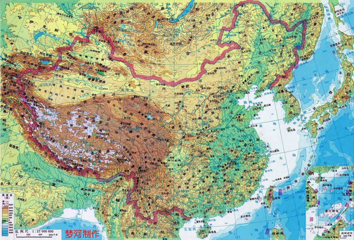 中国地形图-简明版+详细版_地图_云旅游网
