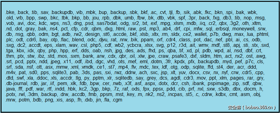 目标文件扩展名