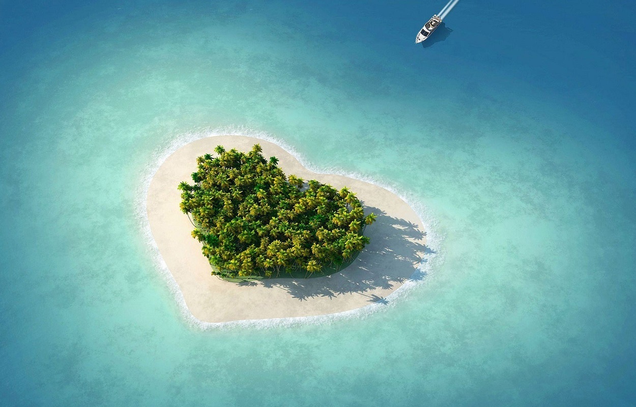 心形岛 爱心 浪漫海岛风景5K壁纸_4K风景图片高清壁纸_墨鱼部落格